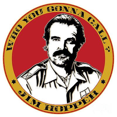 Wall Art featuring the digital art Stranger Things Who You Gonna Call by Kirania Finest