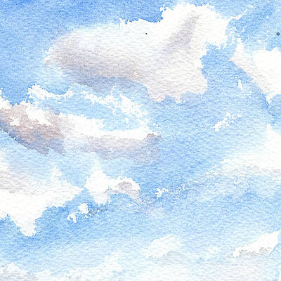 Watercolor Painting - Stratocumulus Floccus Clouds by Elizabeth Reich