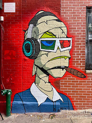 Graffito Wall Art featuring the digital art Street Art #2 - Bored Ape Yacht Club by Antonios Valamontes