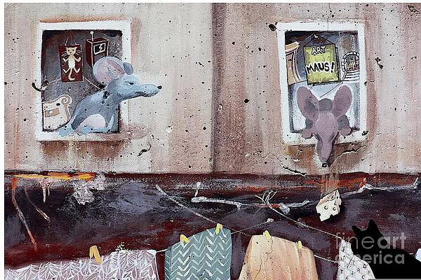 Graffito Wall Art featuring the digital art Street Art #36 - Maus by Antonios Valamontes