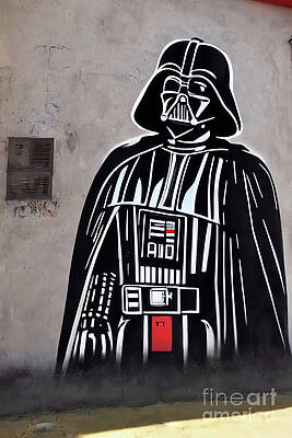 Graffito Wall Art featuring the digital art Street Art #45 - Darth Vader by Antonios Valamontes