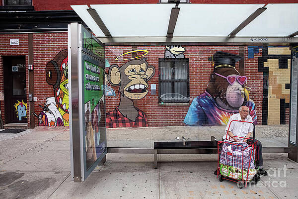 Graffito Wall Art featuring the digital art Street Art #6 - Bored Ape Yacht Club by Antonios Valamontes