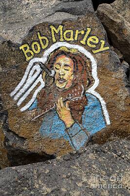 Graffito Wall Art featuring the digital art Street Art #65 - Bob Marley by Antonios Valamontes