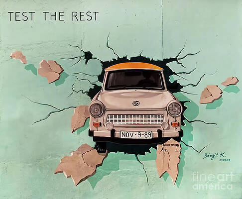 Graffito Wall Art featuring the digital art Street Art #69 - Test The Rest by Antonios Valamontes