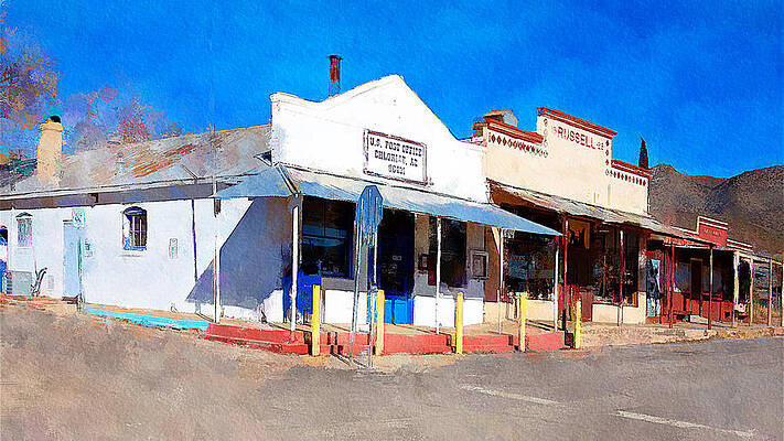 Wall Art featuring the mixed media Street Corner In Chloride, Arizona by Tatiana Travelways