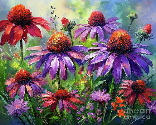 Nature Wall Art featuring the ai art Street Flowers by Macro Abundance