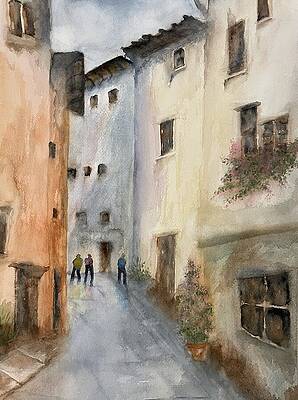Wall Art featuring the painting Street In Mexico by Judy Strickland