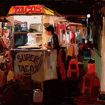 Mixed Media - Street Nightlife Panajachel, Guatemala by Tatiana Travelways