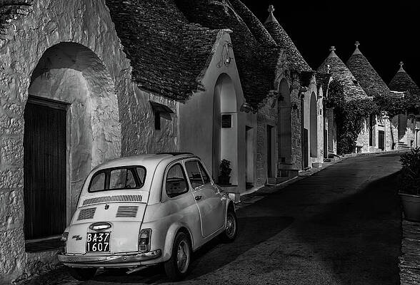 Dramatic Wall Art featuring the photograph Street Of Alberobello At Night by Elvira Peretsman