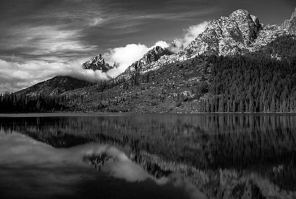 Wall Art featuring the photograph String Lake Black And White Reflection by Dan Sproul