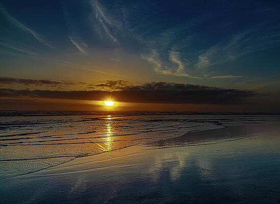 Oregon Photograph - Striped Sunset by Tim Lyden