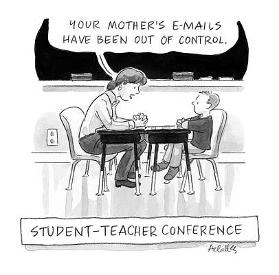 Humorous Parent-Teacher Meeting Drawing