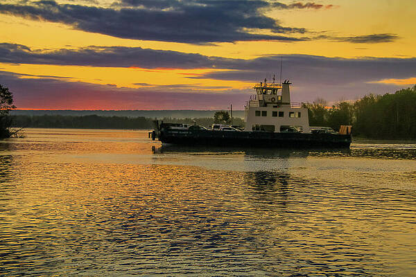 Wall Art featuring the photograph Sugar Island Ferry At Sunrise by Deb Beausoleil