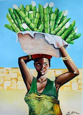 Wall Art featuring the painting Sugarcane by Nii Hylton