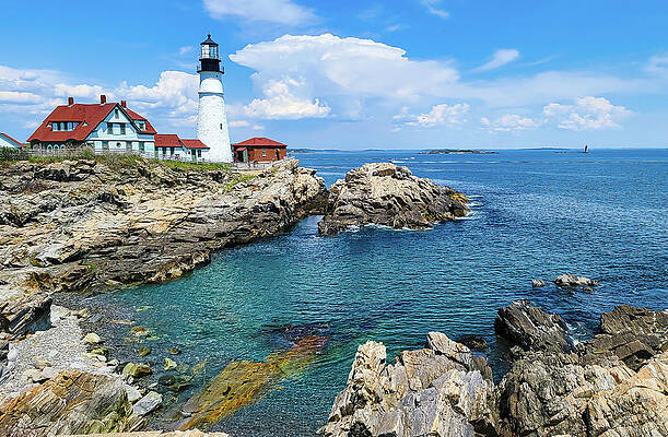 Photograph - Summer At Portland Head Lighthouse by Ron Long Ltd Photography
