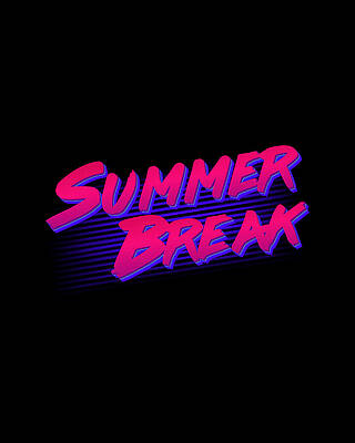 Cool Wall Art featuring the digital art Summer Break Retro by Flippin Sweet Gear