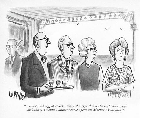 Massachusetts Wall Art featuring the drawing Summer On Martha's Vineyard by Warren Miller