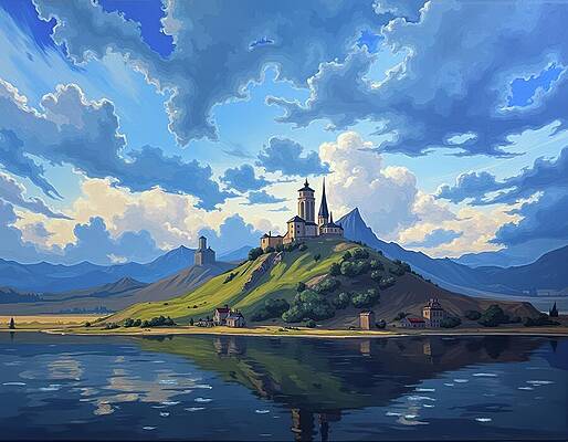 Reflection Digital Art - Summer Reflections by Eris And AI