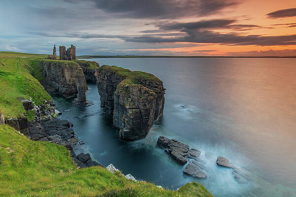 Sunset Photograph - Summer Sunset, Castle Sinclair Girnigoe, Scotland by Adrian Hendroff