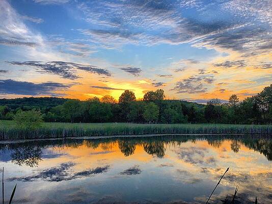 Southern Wall Art featuring the photograph Summer Sunset Reflections by Greg Lane