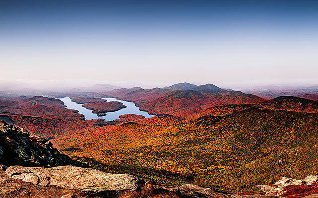 Autumn Mountains and Serene Lake Photograph