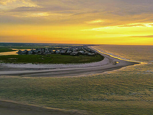 Sunrise Wall Art featuring the photograph Sun Over Shell Island by Oceanic SkyView