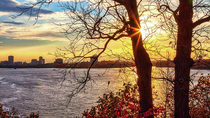 Serene Photograph - Sunburst Over Ottawa Skyline by Tatiana Travelways