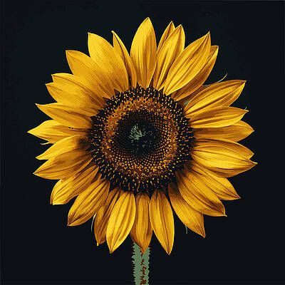 Wall Art featuring the digital art Sunflower Art Print by Printed View