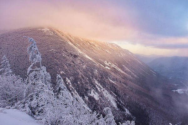 Wall Art featuring the photograph Sunlight Through The Clouds, Crawford Notch. by Jeff Sinon