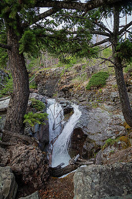 Serene Mountain Waterfall Wall Art