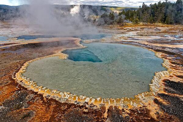 Natural Wall Art featuring the photograph Sunrise At Doublet Pool - Yellowstone by KJ Swan