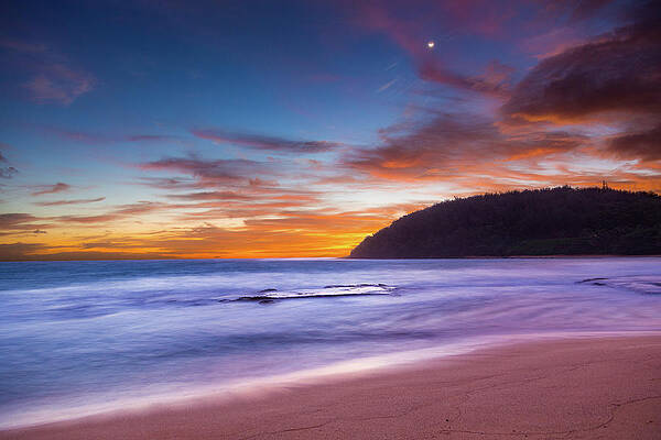 Hawaii Wall Art featuring the photograph Sunrise At Moloaa Beach On Kauai by Steven Heap