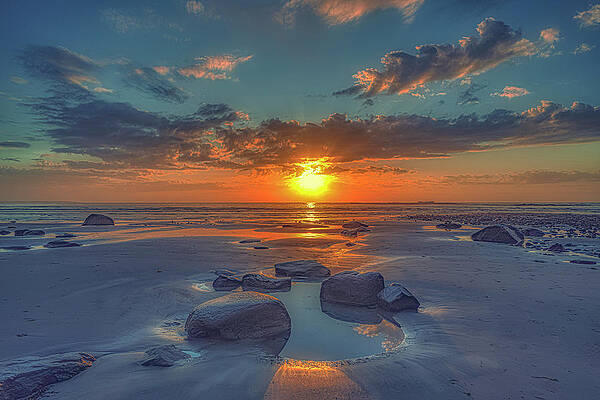 Maine Wall Art featuring the photograph Sunrise At Wells by Penny Polakoff