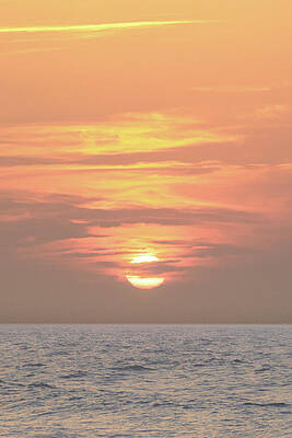 Summer Wall Art featuring the photograph Sunrise Cloud Layers Over The Ocean by Matthew DeGrushe