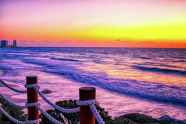 Vibrant Wall Art featuring the photograph Sunrise In Cancun by Tatiana Travelways