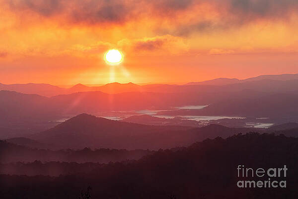 Sunrise Photograph - Sunrise In The Smokies by Theresa D Williams Smoky Mountains