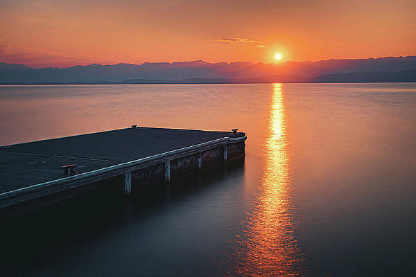 Wall Art featuring the photograph Sunrise On Flathead Lake by Adam Mateo Fierro