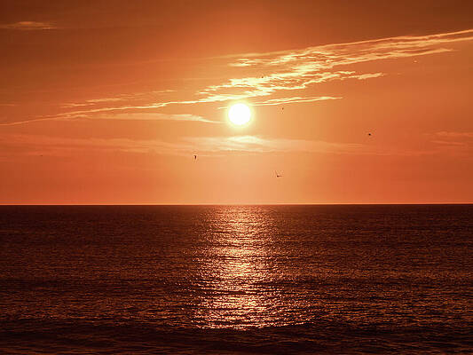 Sunrise Wall Art featuring the photograph Sunrise Over The Atlantic Ocean by Jason Fink