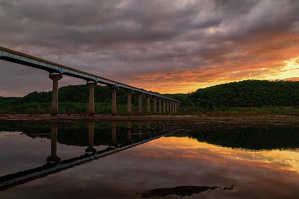Vibrant Photograph - Sunrise Over The Norman Wood Bridge by Anthony Hightower