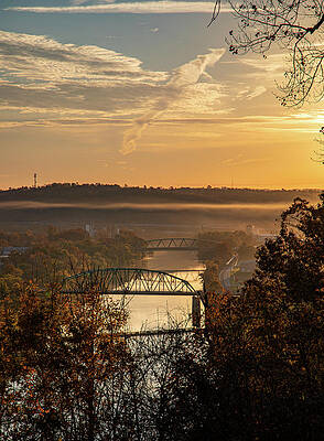 Wall Art featuring the photograph Sunrise Over The River by Jonny D