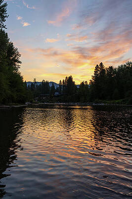 Peaceful River at Sunset Wall Art