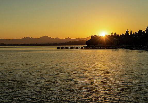 Sunset Over Tranquil Waters Wall Art