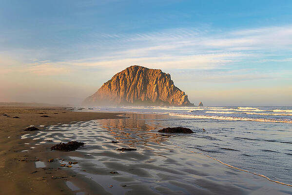Wall Art featuring the photograph Sunrise Sky With Clouds Over Morro Rock by Matthew DeGrushe