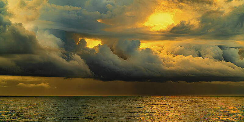 Wall Art featuring the photograph Sunrise Storm Clouds Mazatlan Mexico by Tommy Farnsworth