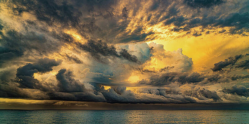 Sunrise Wall Art featuring the photograph Sunrise Storm Clouds Mazatlan Sinaloa Mexico by Tommy Farnsworth