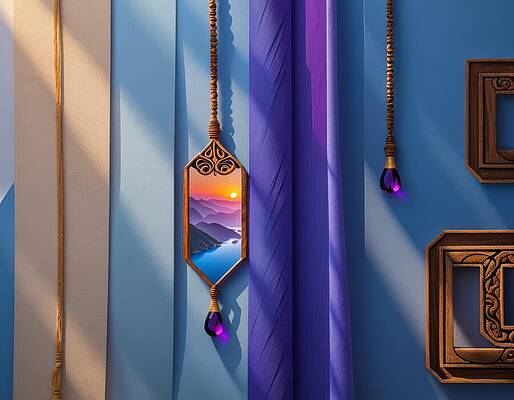 Landscape Wall Art featuring the digital art Sunset Agate by Eris And AI