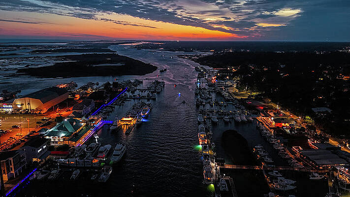 Sunrise Wall Art featuring the photograph Sunset And Lights by Oceanic SkyView