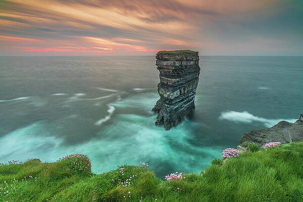 Sunset Photograph - Sunset At Downpatrick Head, Co Mayo by Adrian Hendroff