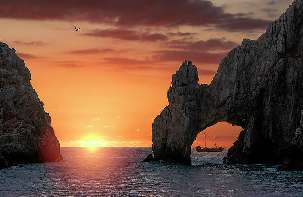 Sunset Photograph - Sunset At El Arco, Los Cabos, Mexico by John Twynam