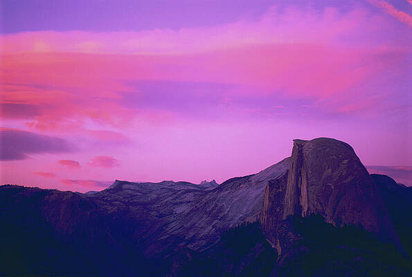Tree Photograph - Vivid Sunset At Glacier Point, Half Dome, Yosemite National Park, Yosemite, California by Bonnie Colgan